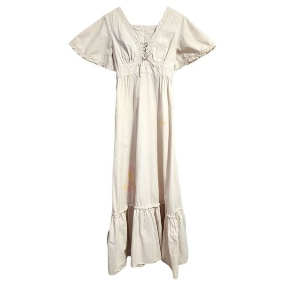 DALES CASUALS x VINTAGE 60s Hawaiian dress in cream cottagecore boho‎